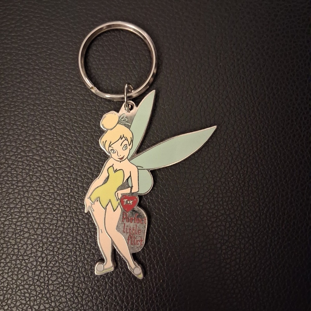 Vtg Disney Peter Pan Tinker Bell Fairy‎ Perfect Little Flirt Keychain Bag Charm